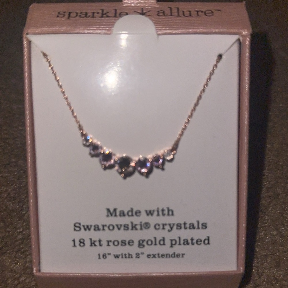 18K rose gold plated Swaroski necklace